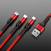3in1 Data USB Cable for iPhone Fast Charger Charging Cable For Android phone type c xiaomi huawei Samsung - Phonesreborn