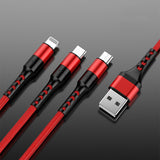 3in1 Data USB Cable for iPhone Fast Charger Charging Cable For Android phone type c xiaomi huawei Samsung - Phonesreborn
