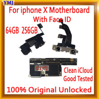 64GB 256GB With Face ID/No Face ID for iPhone X Motherboard unlocked,100% Original for iphone x Logic board with Free iCloud - Phonesreborn